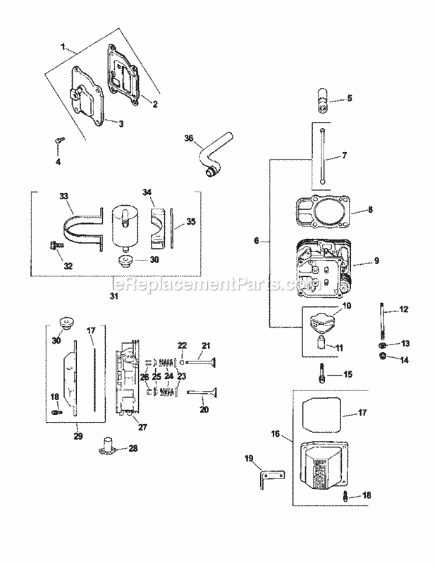 Cv745-0006 Head, Valve & Breather Diagram and Parts List for M60-KHEFI 53AB5HEX750 Cub Cadet Sprayer